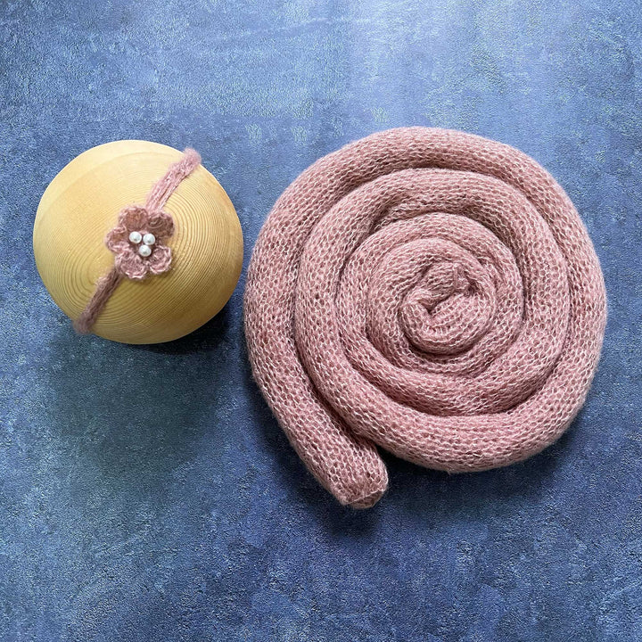 Soft Knit Mohair Wrap with Headwear Set