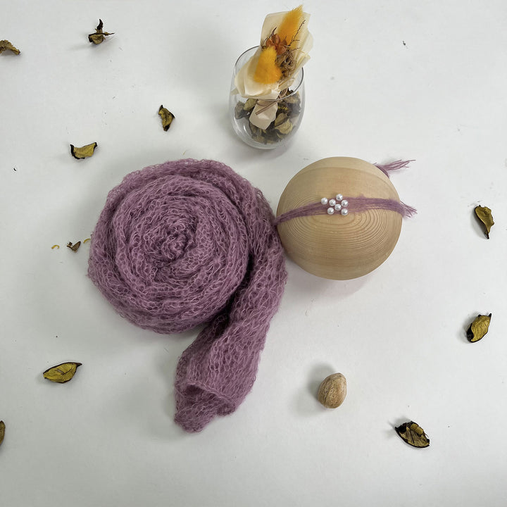 Stretchy Soft Knit Mohair Wrap with Headwear