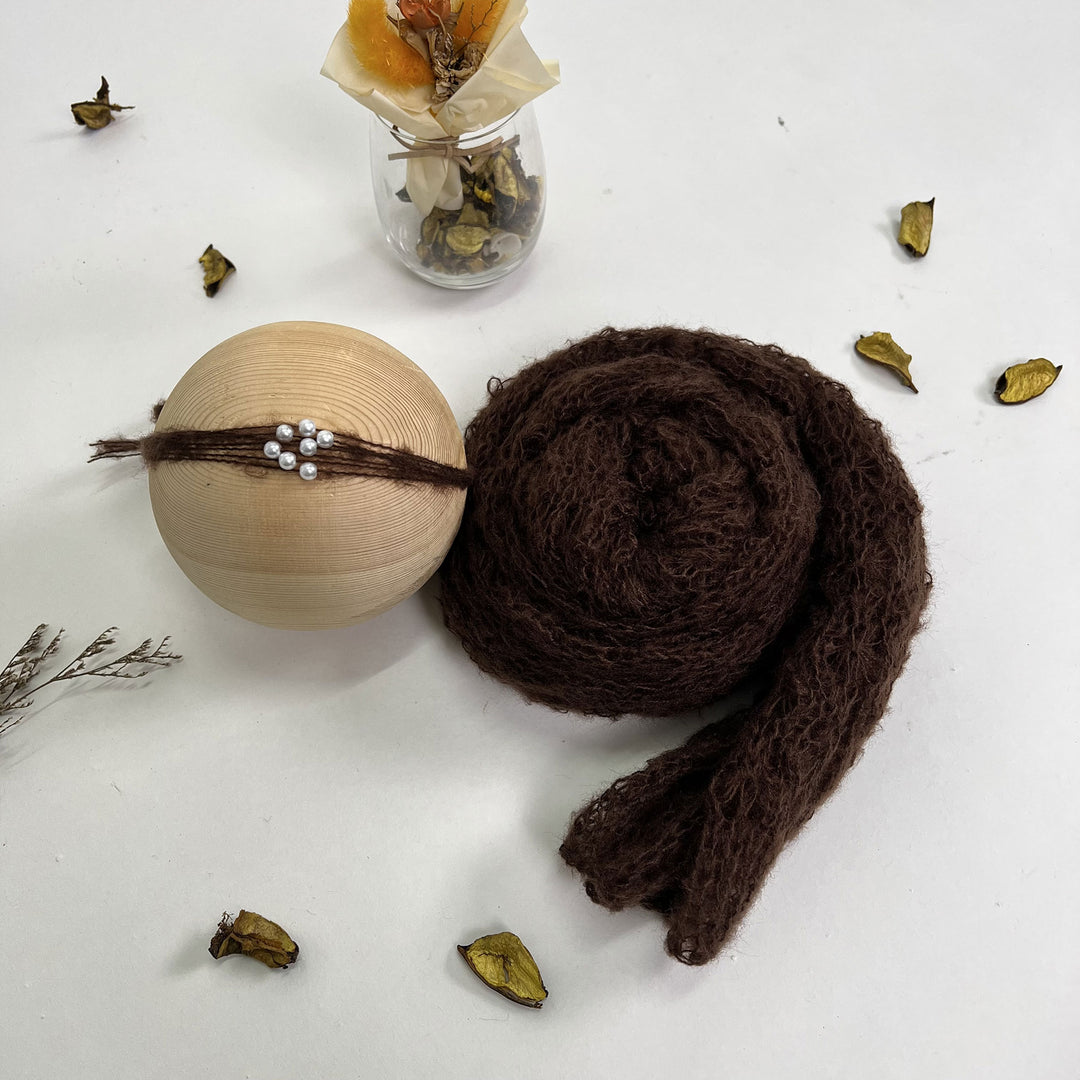 Stretchy Soft Knit Mohair Wrap with Headwear