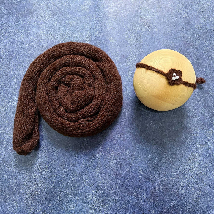 Soft Knit Mohair Wrap with Headwear Set