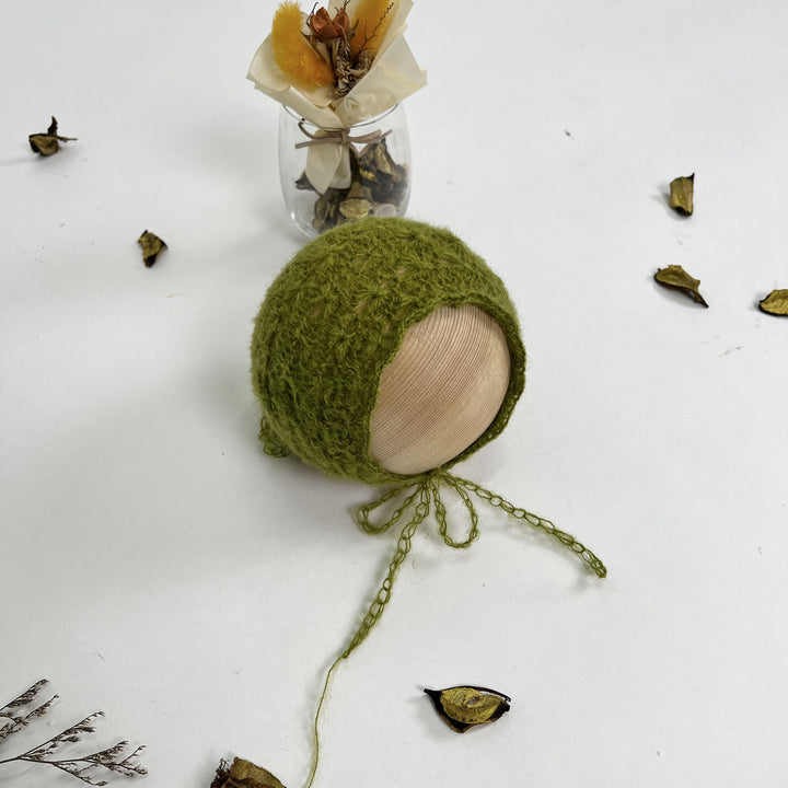 Gorro de punto de mohair para recién nacidos