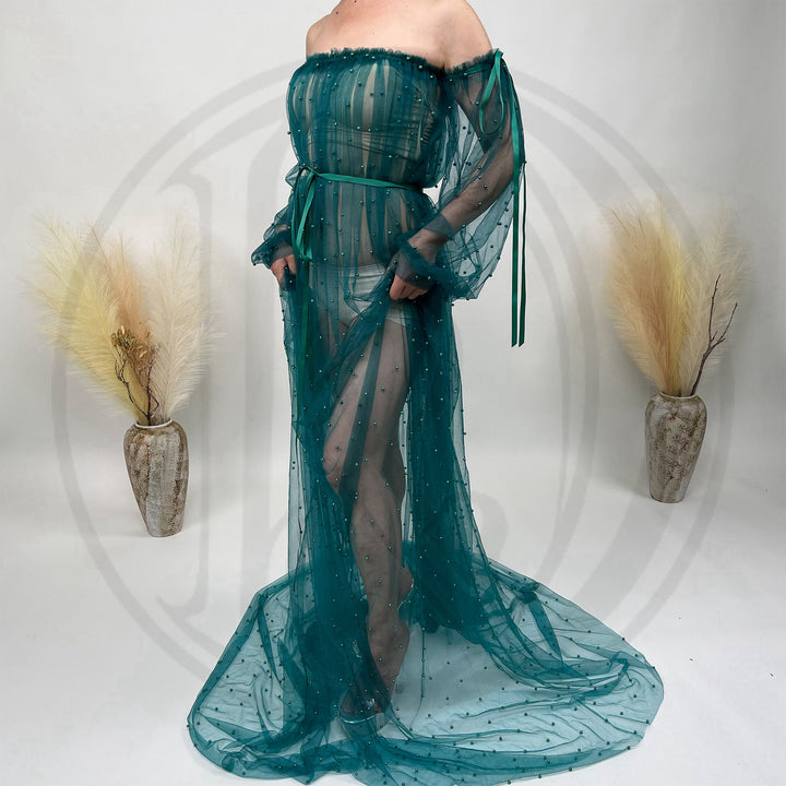 Dominic Pearls Tulle Gown