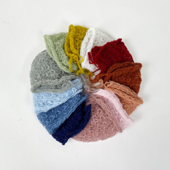 Gorro de punto de mohair para recién nacidos