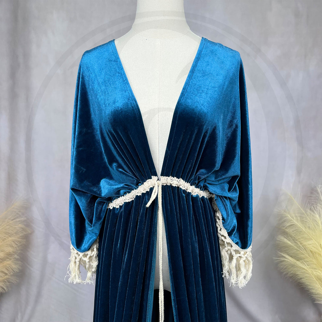 Enid Velvet Split Robe Gown