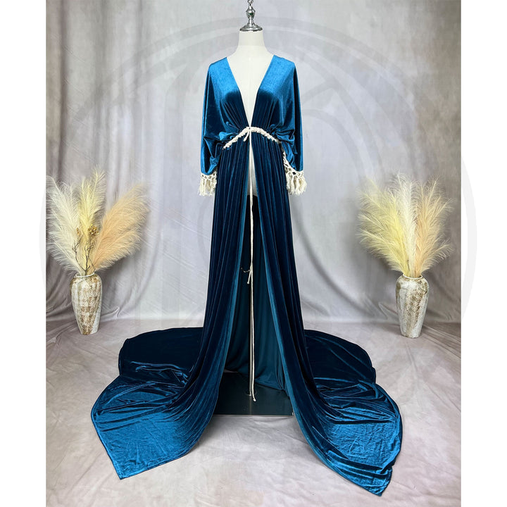 Enid Velvet Split Robe Gown