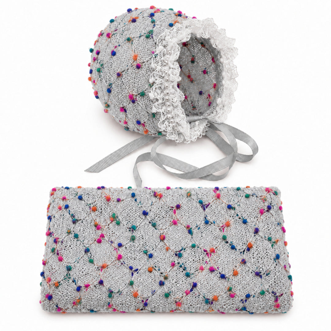 Newborn Polka Dot Wrap Headwear & Polka Dot Hat with Lace Trim