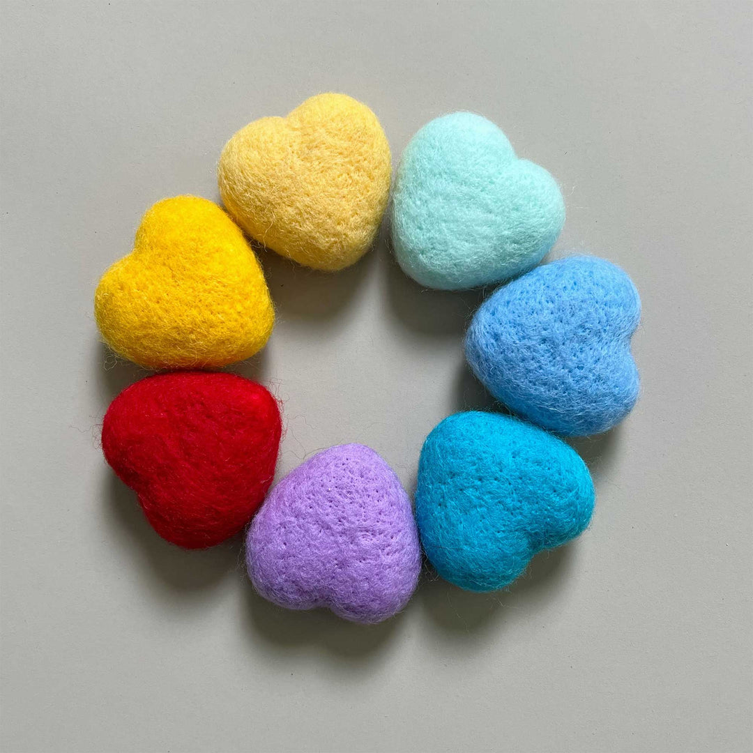 7pcs/lot Handmade Wool Felt Heart Shape Accessories - Don&Judy Newborn&Maternity photography props