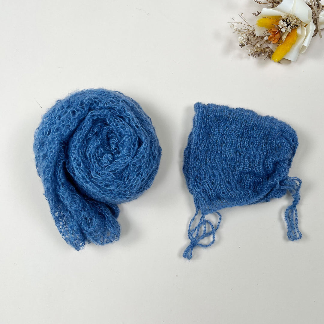 Ensemble écharpe en mohair doux et extensible avec bonnet