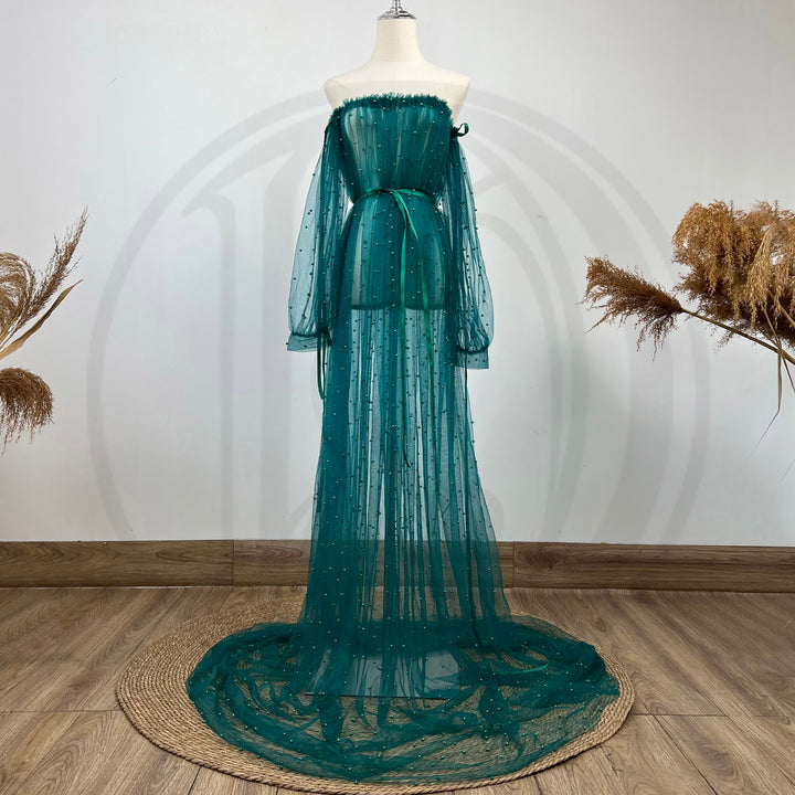 Dominic Pearls Tulle Gown