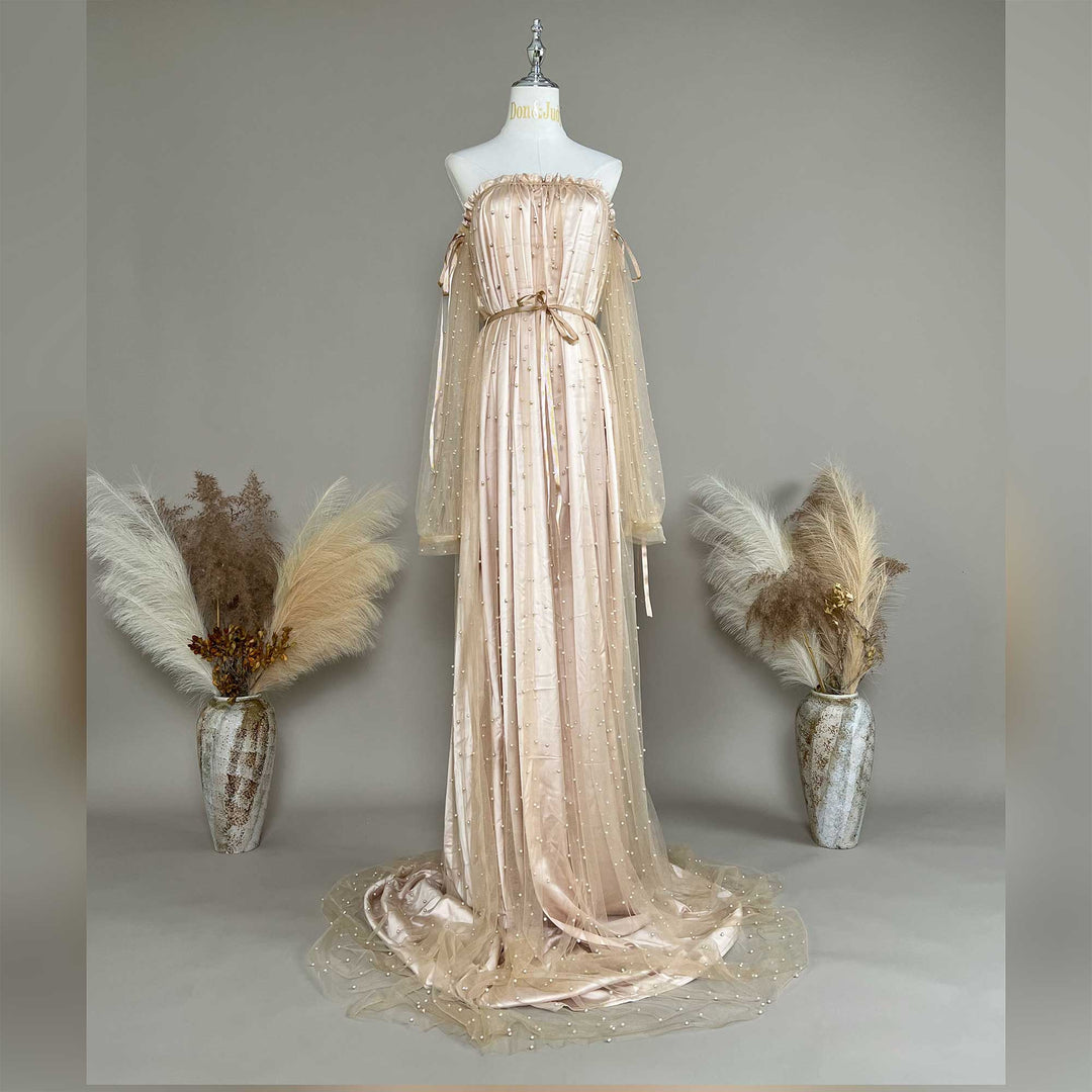 Dominic Pearls Tulle Gown
