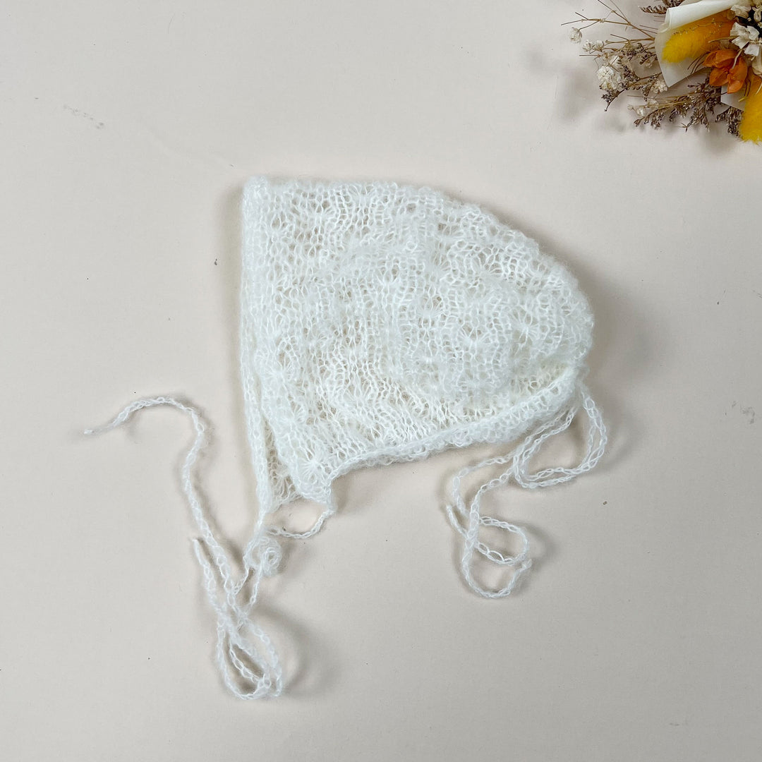 Gorro de punto de mohair para recién nacidos