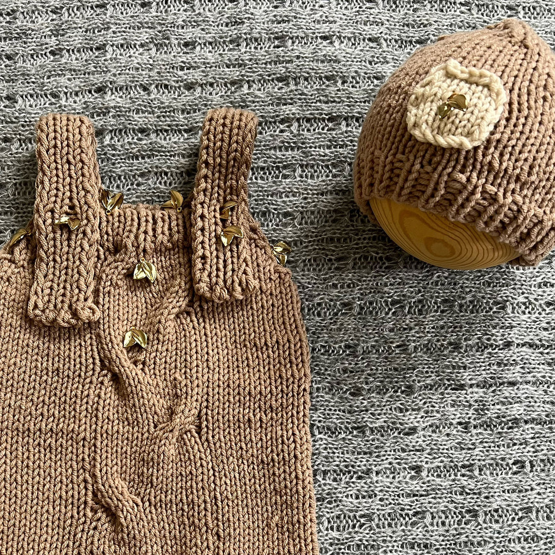 Baby Knit Suspender Pants & Hat Set