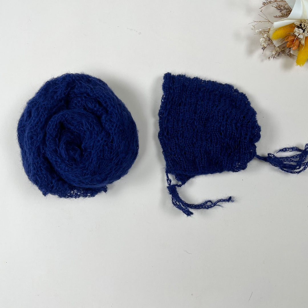 Ensemble écharpe en mohair doux et extensible avec bonnet