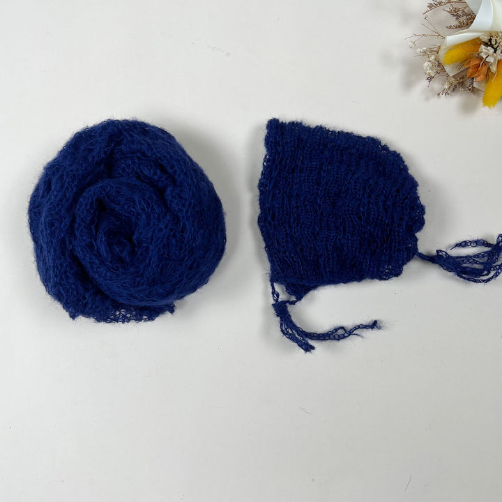 Ensemble écharpe en mohair doux et extensible avec bonnet
