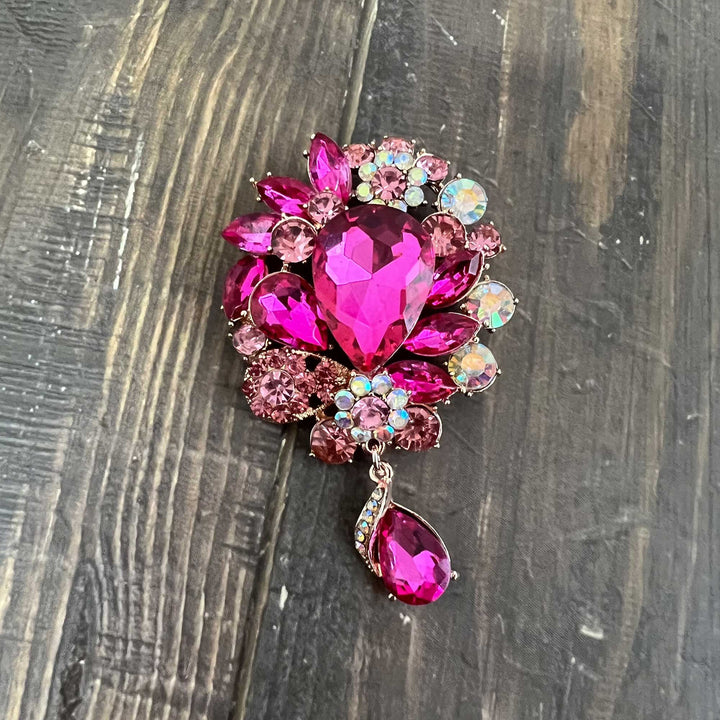 Multicolor Rhinestone Pendant Brooches