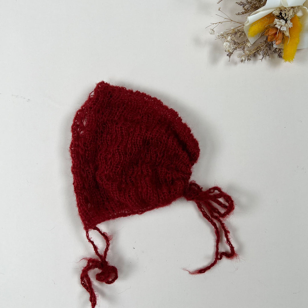 Gorro de punto de mohair para recién nacidos