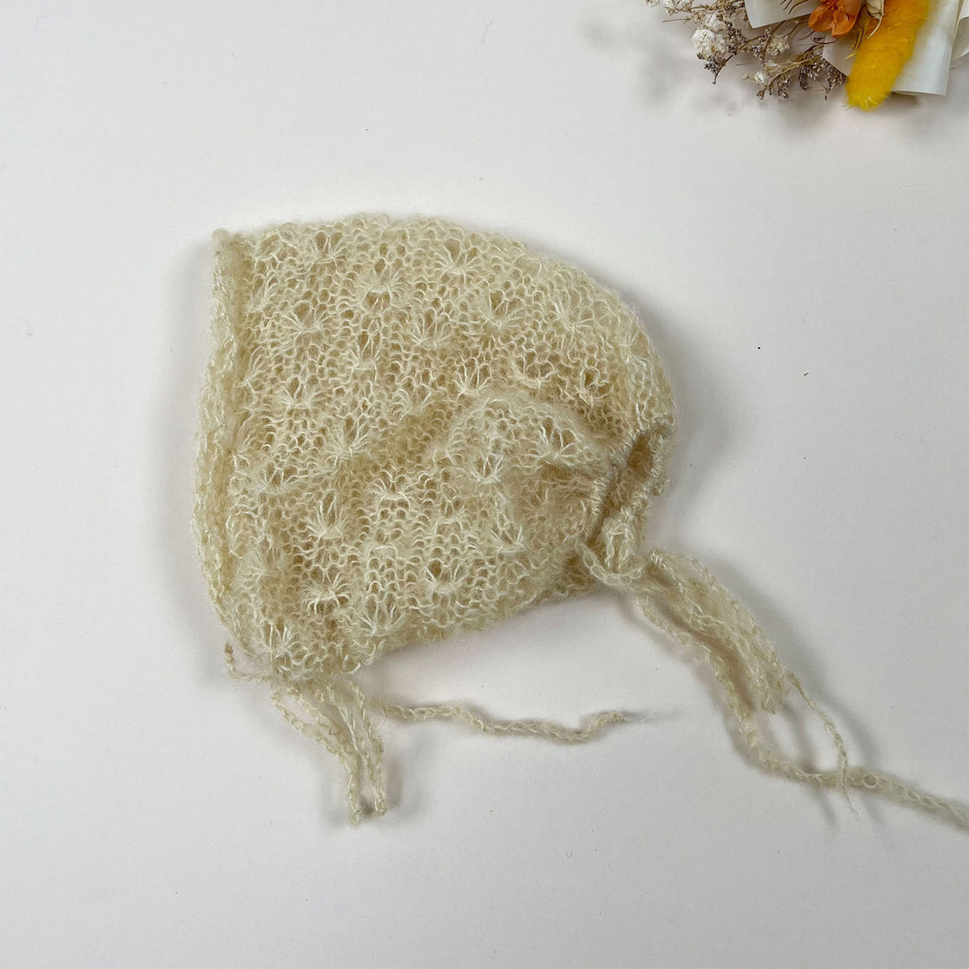 Gorro de punto de mohair para recién nacidos