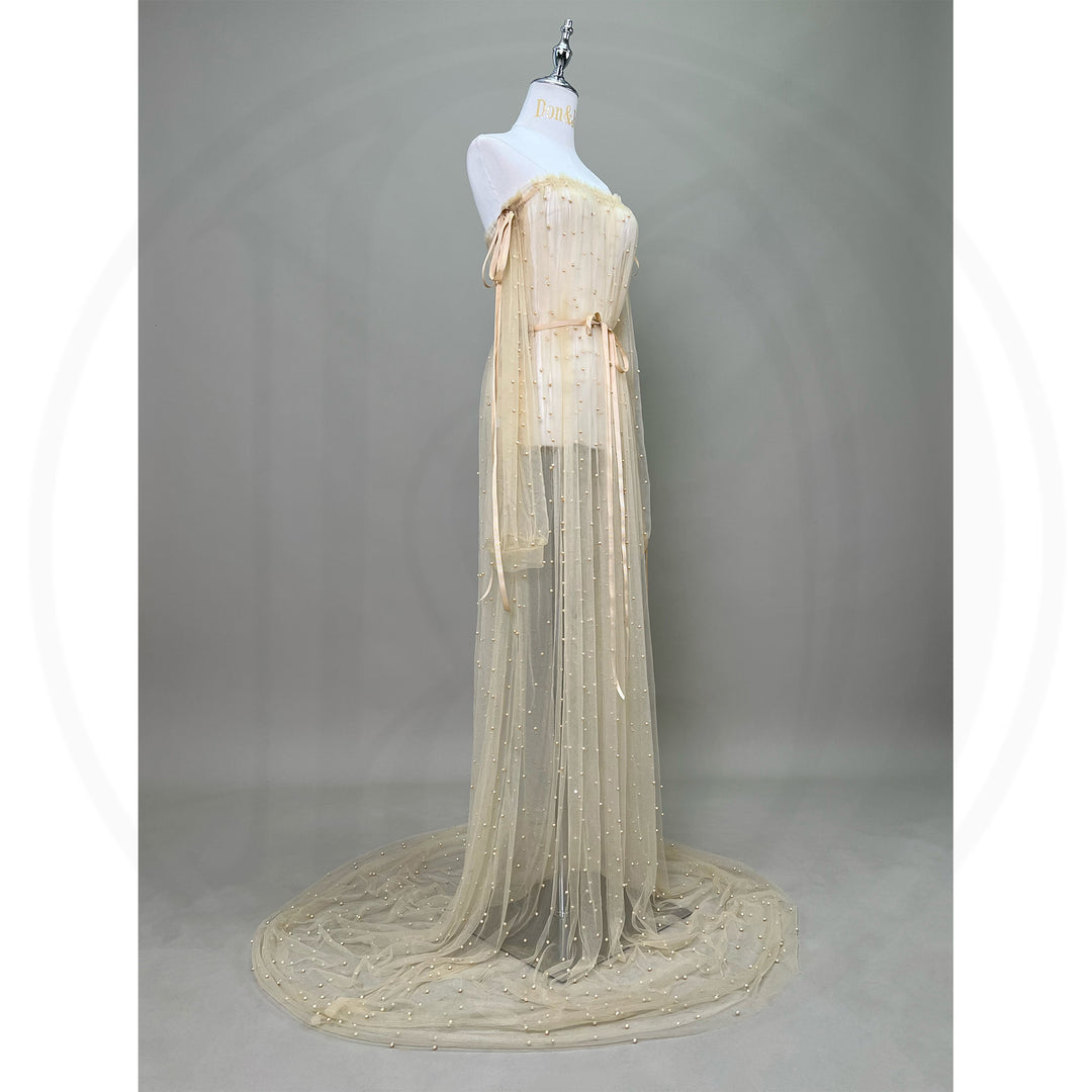 Dominic Pearls Tulle Gown