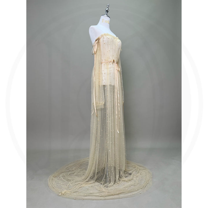 Dominic Pearls Tulle Gown