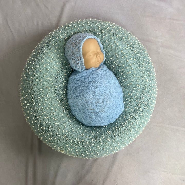 Ready to ship Set (Faux Fur Donut Posing Prop matching Wrap and Hat)