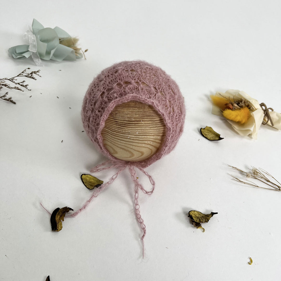 Gorro de punto de mohair para recién nacidos