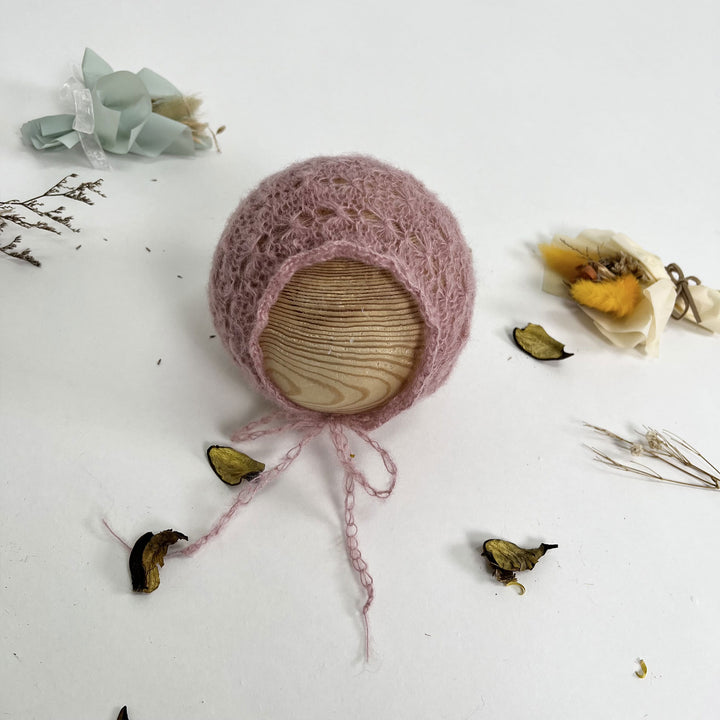 Gorro de punto de mohair para recién nacidos