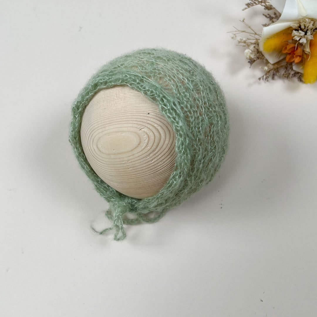 Gorro de punto de mohair para recién nacidos