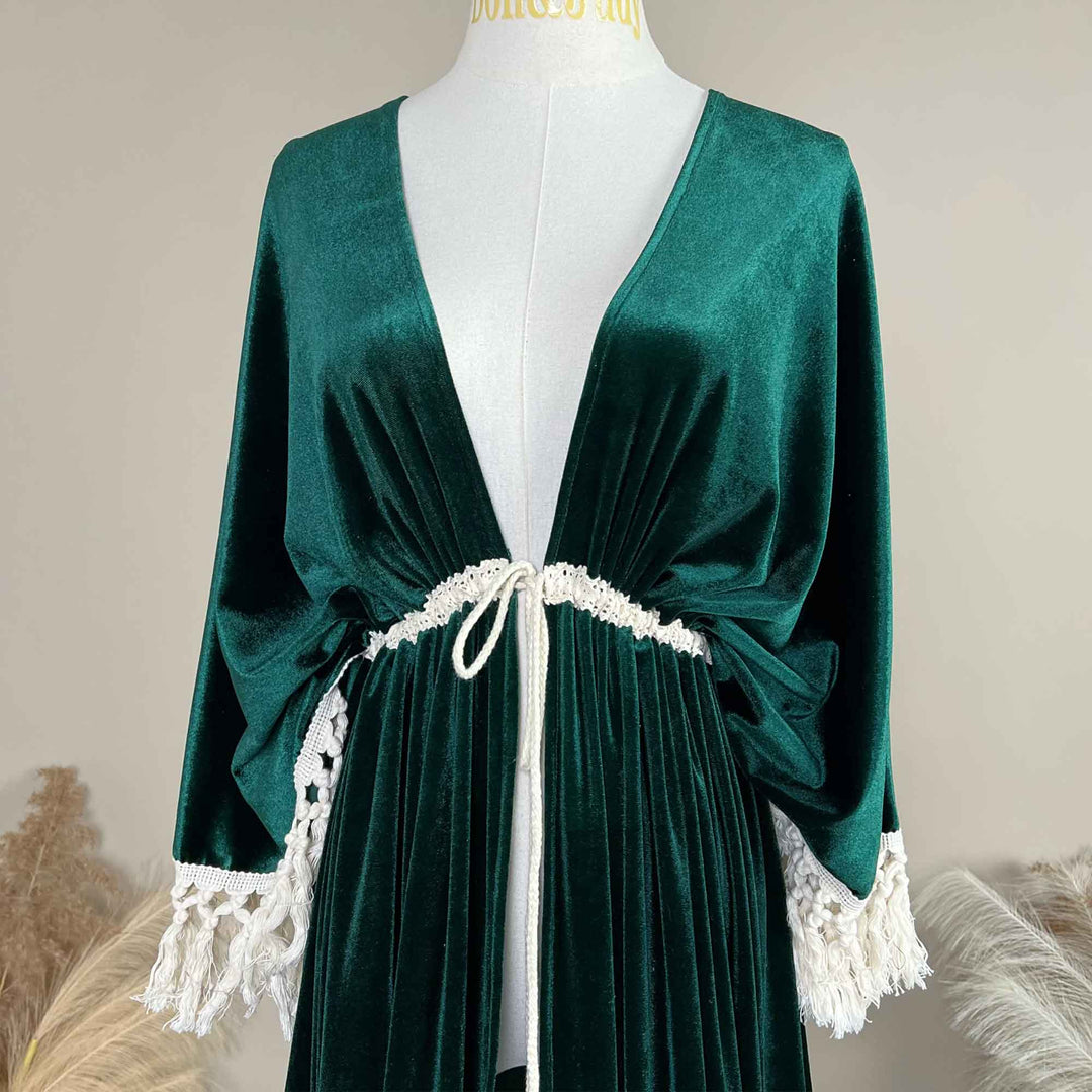 Enid Velvet Split Robe Gown
