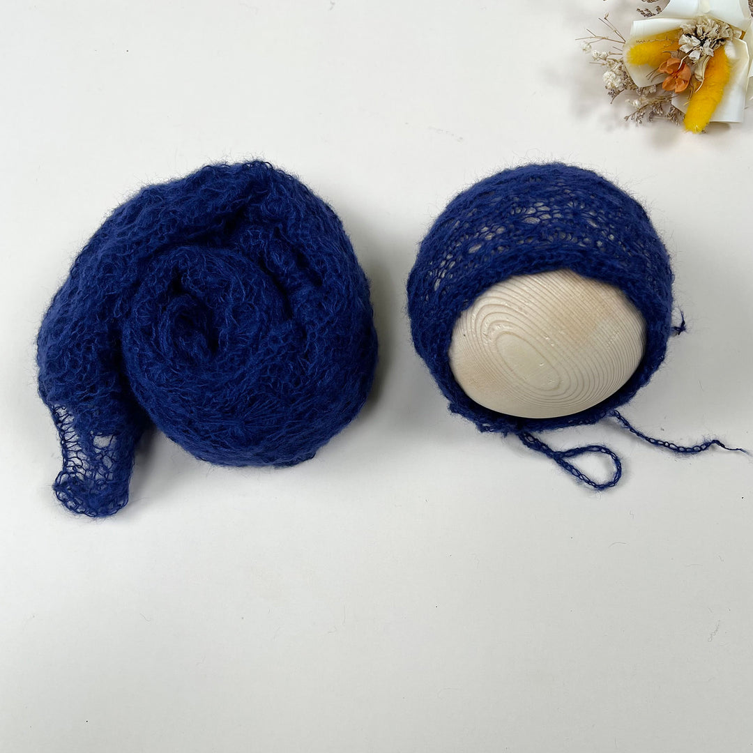 Ensemble écharpe en mohair doux et extensible avec bonnet