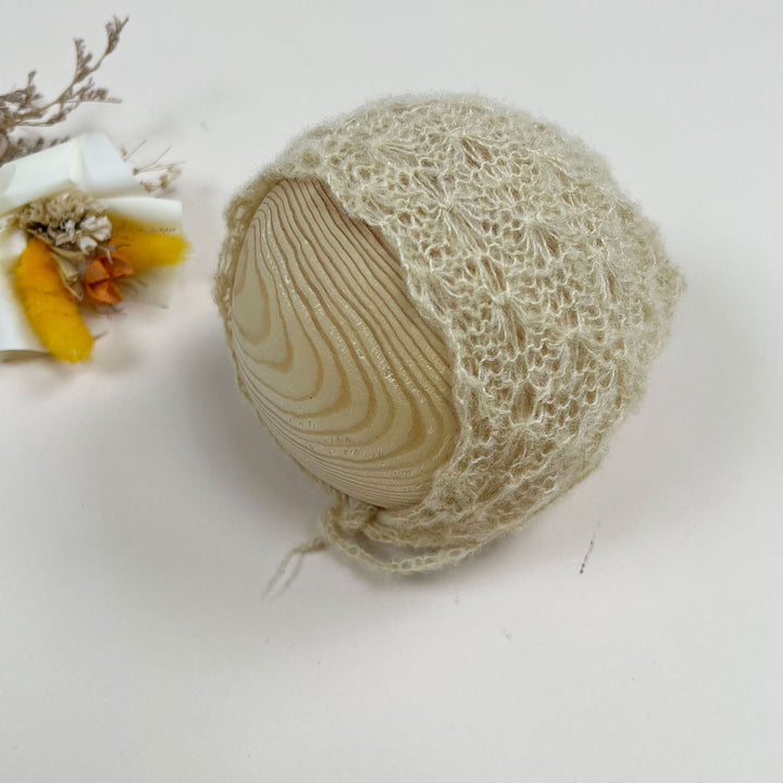 Gorro de punto de mohair para recién nacidos