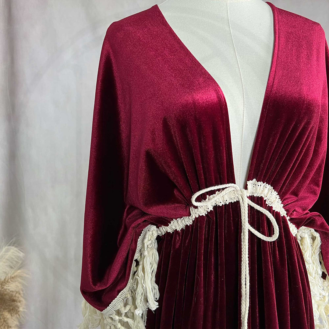Enid Velvet Split Robe Gown