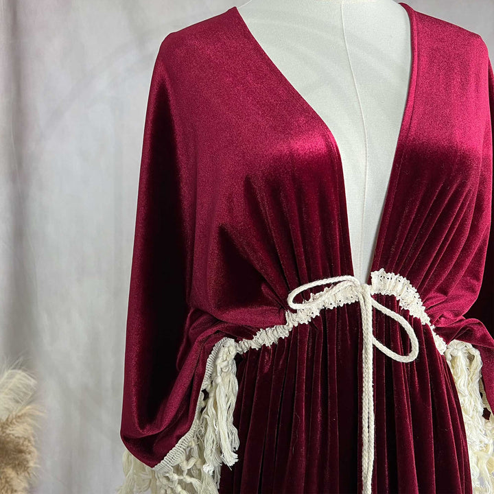 Enid Velvet Split Robe Gown
