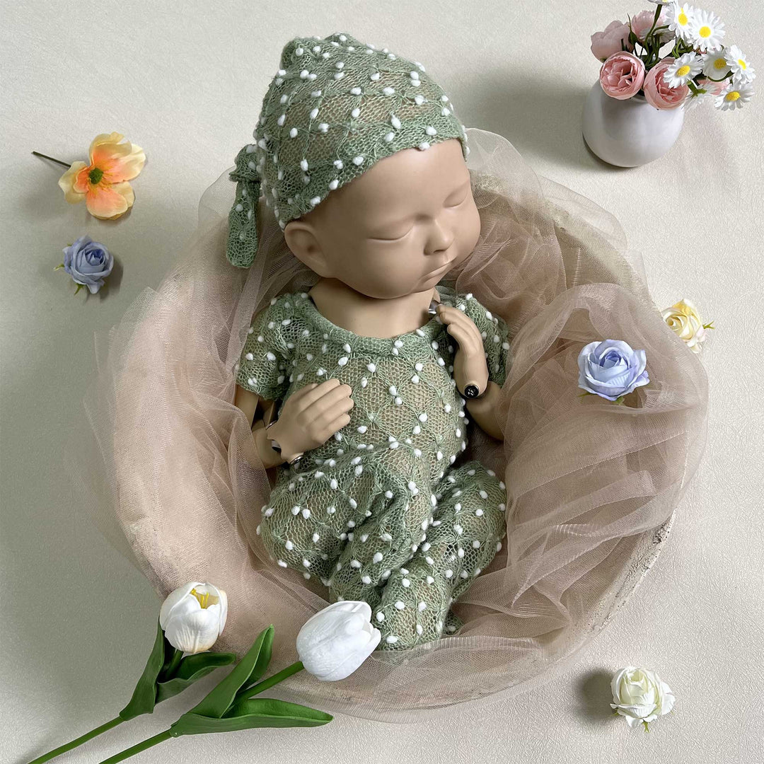 Newborn Romper matched Hat Set