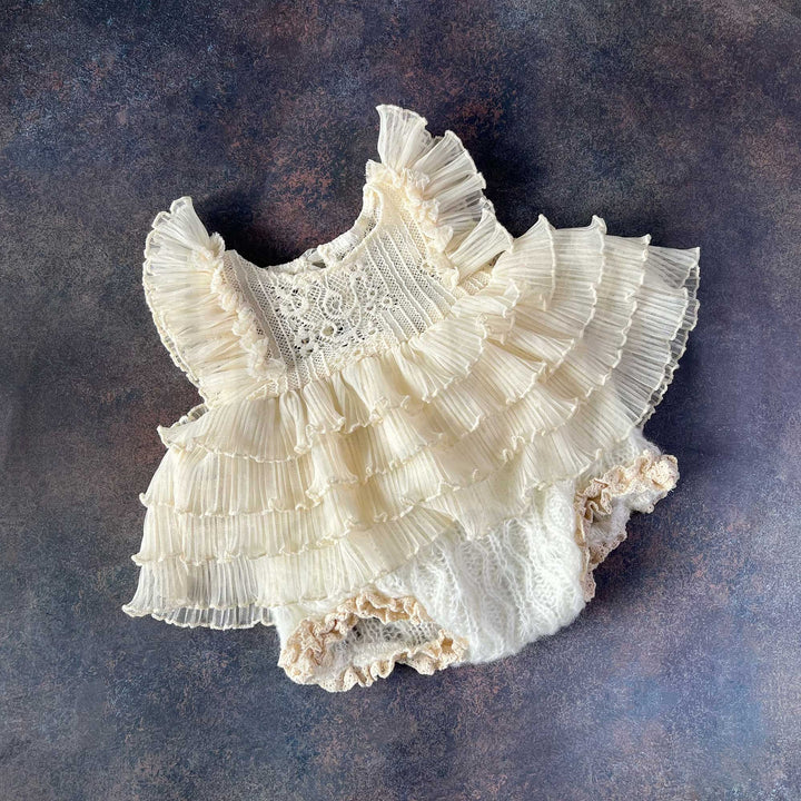 Beige Tutu Newborn Dress