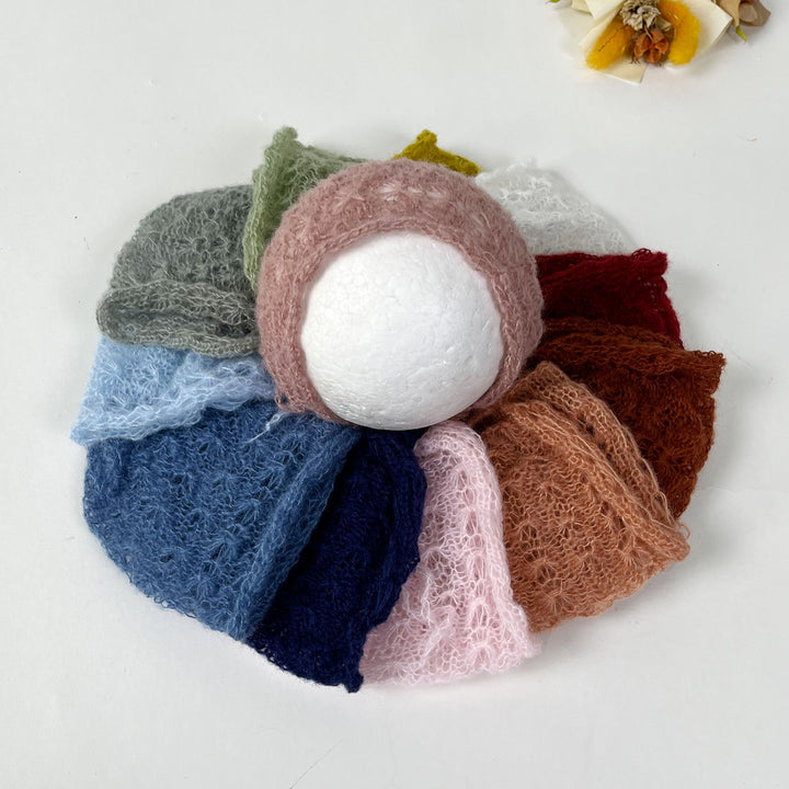 Gorro de punto de mohair para recién nacidos