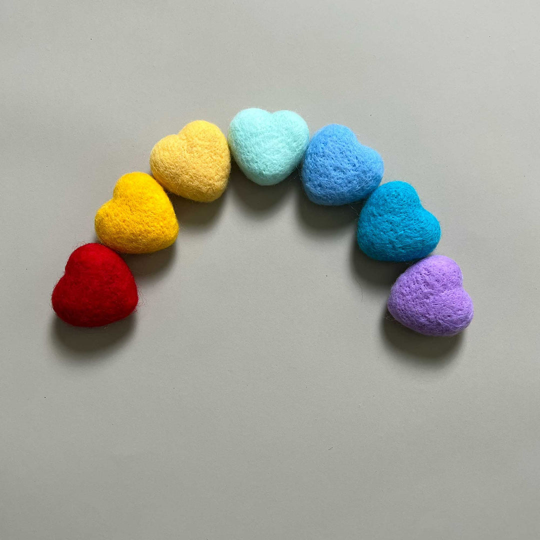 7pcs/lot Handmade Wool Felt Heart Shape Accessories - Don&Judy Newborn&Maternity photography props