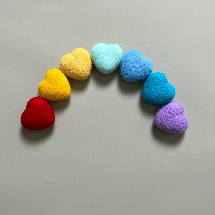 7pcs/lot Handmade Wool Felt Heart Shape Accessories - Don&Judy Newborn&Maternity photography props
