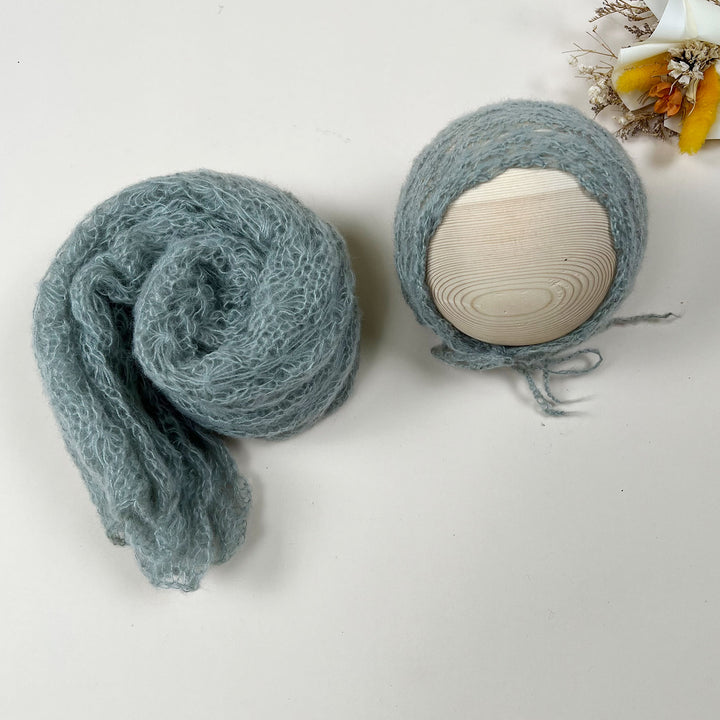 Ensemble écharpe en mohair doux et extensible avec bonnet
