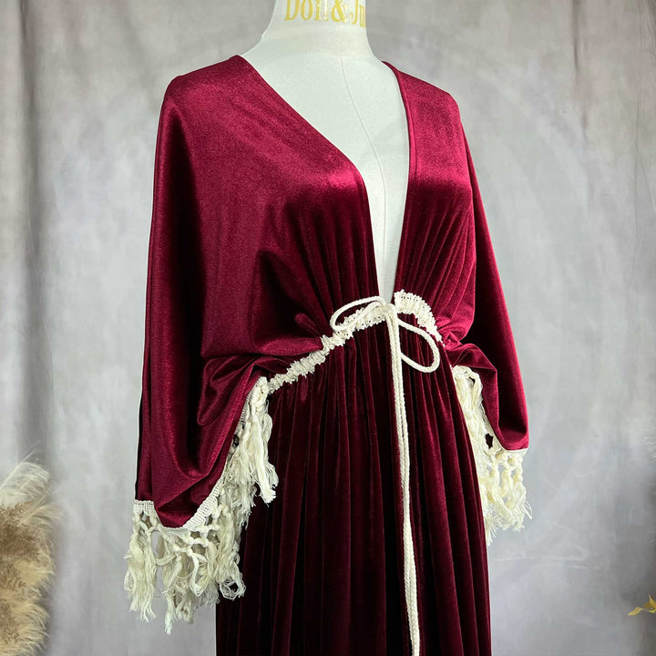 Enid Velvet Split Robe Gown