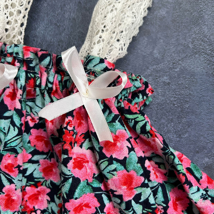 Newborn Pink Floral Cami Top & Bloomer Set