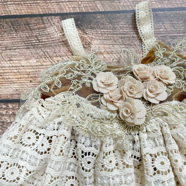 Cotton Crochet  Newborn Sundress & Hat Set