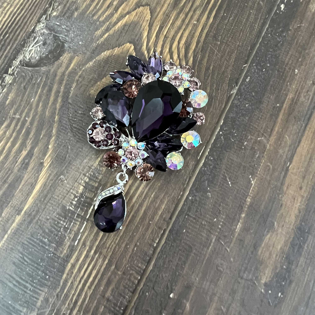Multicolor Rhinestone Pendant Brooches