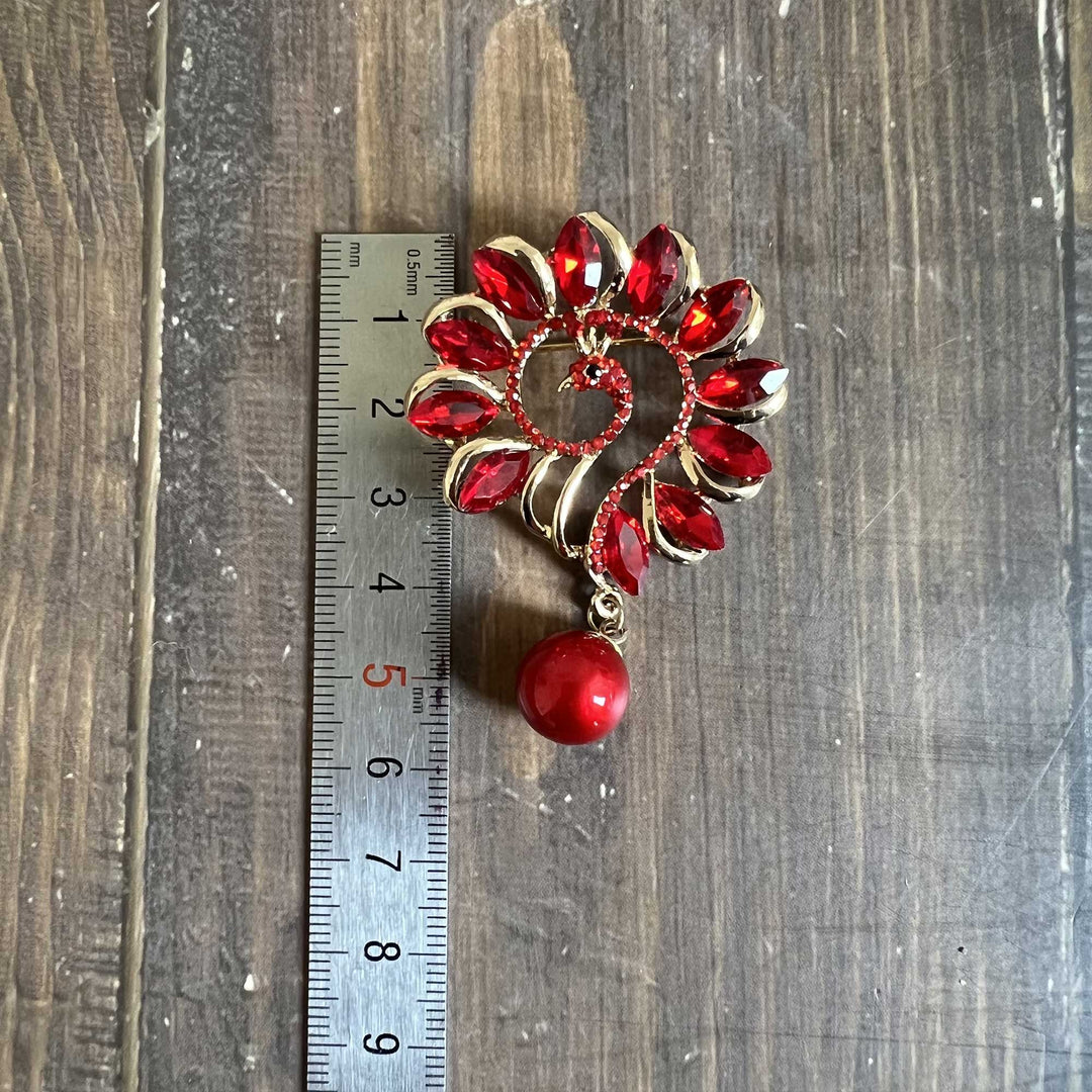 Peacock Rhinestone Brooches