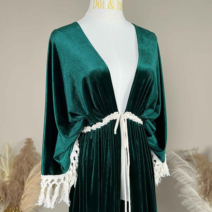 Enid Velvet Split Robe Gown
