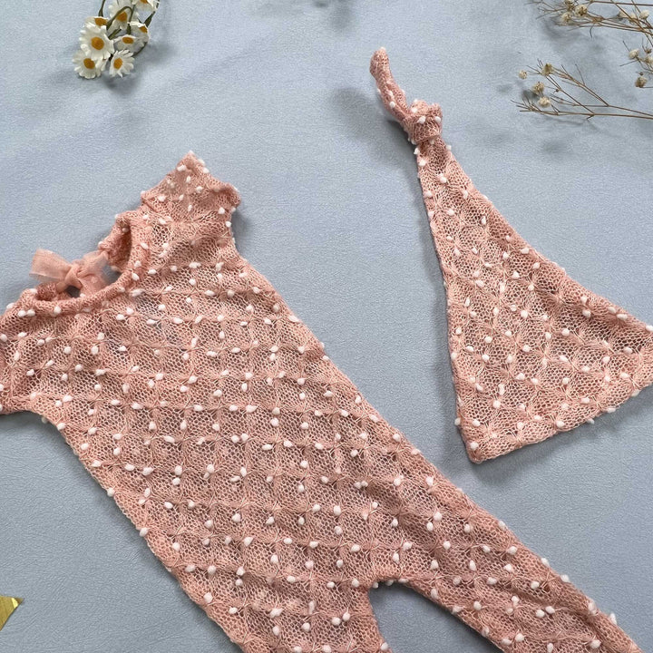 Newborn Romper matched Hat Set