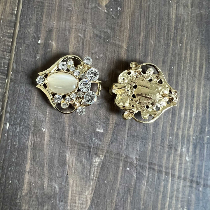 Rhinestone Jade Disk Buttons