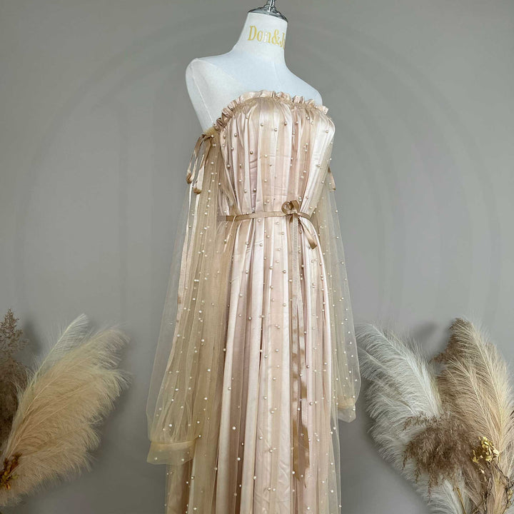 Dominic Pearls Tulle Gown