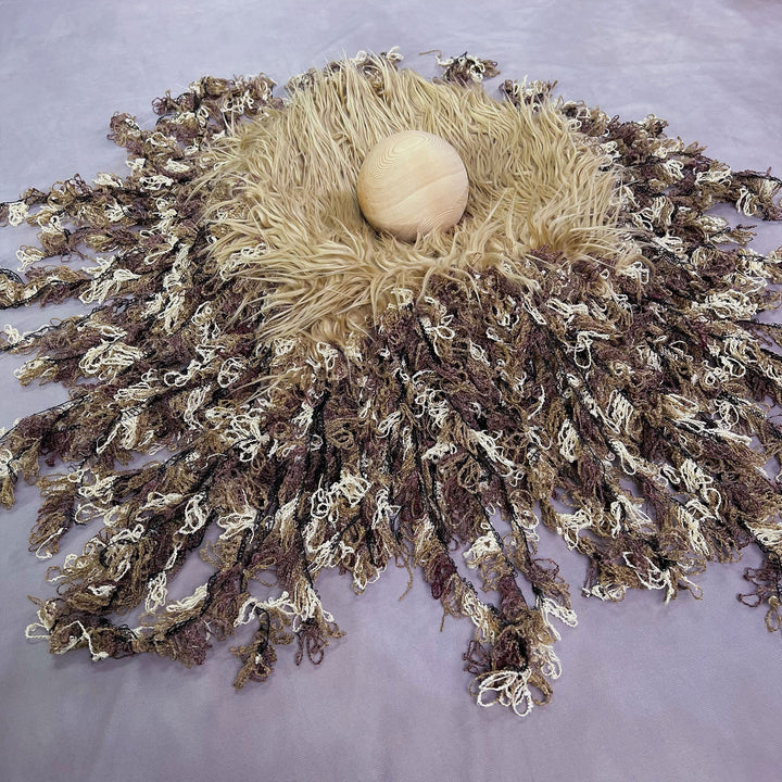 Faux fur Layer with Long Tassel - Don&Judy Newborn&Maternity photography props