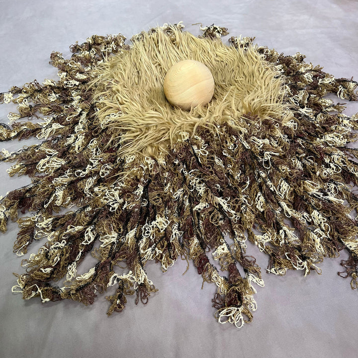 Faux fur Layer with Long Tassel - Don&Judy Newborn&Maternity photography props