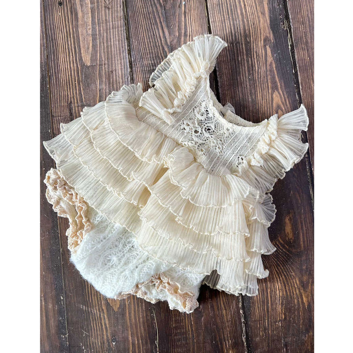 Beige Tutu Newborn Dress